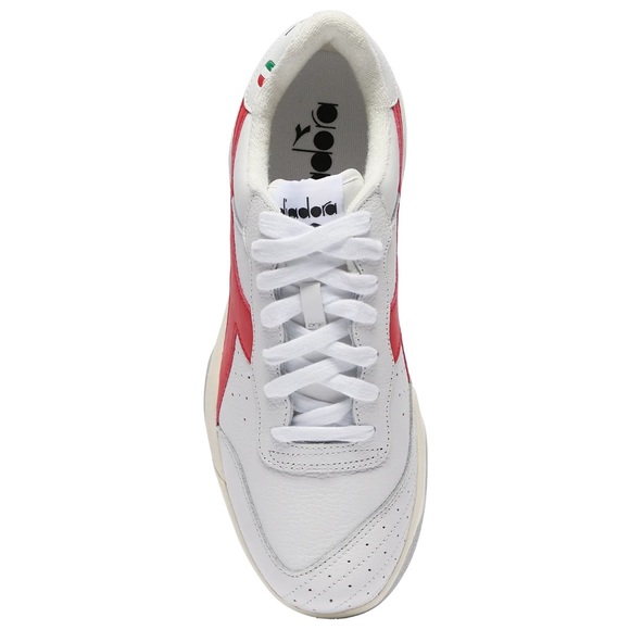 Diadora Maverick White Red Classic Look Men's Size Leather C5322 - Picture 5 of 8